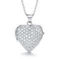 Big Heart Shape All CZ's On Front Locket
