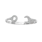 9K White Gold Children's Cubic Zirconia Spanner Bangle