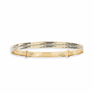 9K Yellow Gold Expandable Chevron Bangle