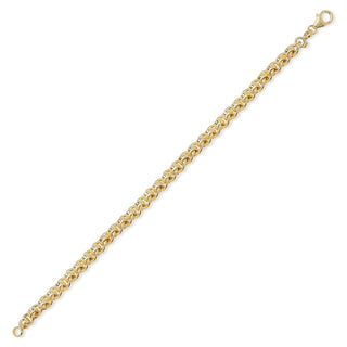 9K Yellow Gold Roller Ball Bracelet 7.5"