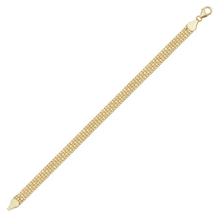 9K Yellow Gold Flat Woven Bracelet 7.5"