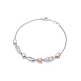 Champagne & Clear CZ Ladies Silver Bracelet