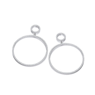 Circle Of Life 34.5mm CZ Drop Earrings