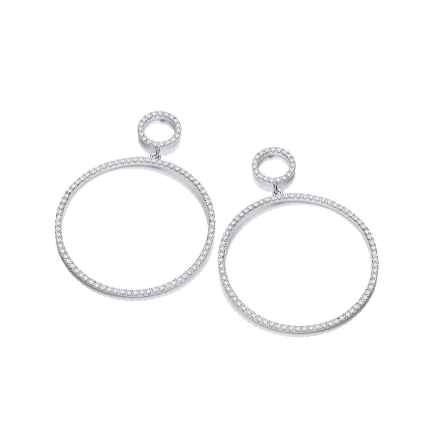 Circle Of Life 34.5mm CZ Drop Earrings