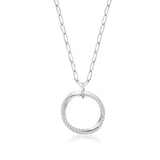 Circle Of Life CZ Drop With Oval Belcher Necklace
