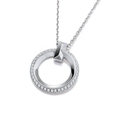 Circle Of Life CZ Silver Pendant With Chain