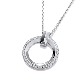 Circle Of Life CZ Silver Pendant With Chain