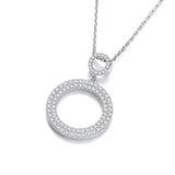 Circle Of Life Pave' Set CZ Pendant With 18" Chain
