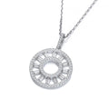 Circle Of Life Round & Baguette CZ Pendant With 18" Chain