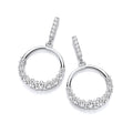 Circle Of Life With Graduated CZ Silver Drop Earrings