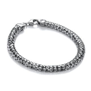 D-shape Ruthenium Colour Mesh Bracelet