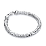 D-shape Silver Colour Mesh Bracelet
