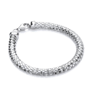 D-shape Silver Colour Mesh Bracelet