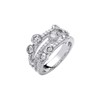 18K White Gold 1.70cts Diamond Bubble Ring