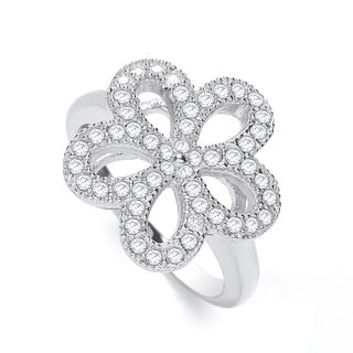 Daisy Shape Fancy CZ Ring
