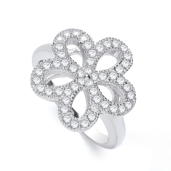 Daisy Shape Fancy CZ Ring