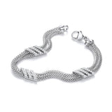 Double Row 3 Strings Of CZ's Bracelet 7