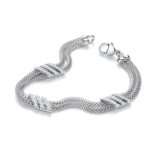 Double Row 3 Strings Of CZ's Bracelet 7