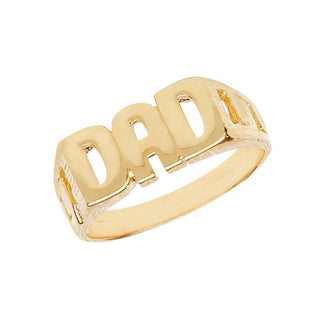 9K Yellow Gold Curb Side Dad Ring