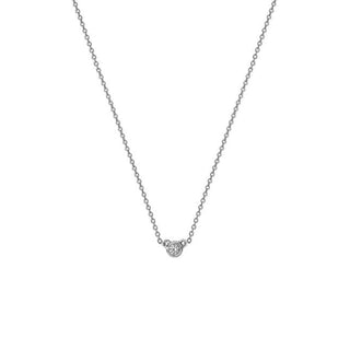 18K White Gold 0.09ct Diamond Set Necklace