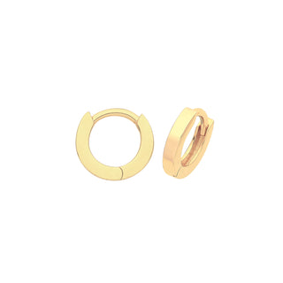 9K Yellow Gold 7mm Plain Huggies
