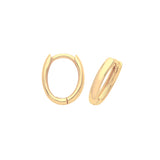 9K Yellow Gold Plain Oval Huggies