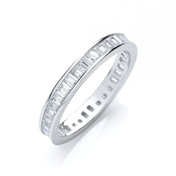 Full Et Baguettes Channel Set CZ Ring