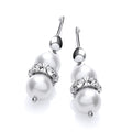 Glass Pearl With Crystals Earrings
