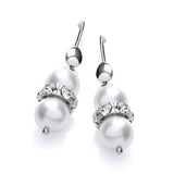Glass Pearl With Crystals Earrings