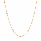 Gold Coated Rubover 11 CZ's Necklace 18