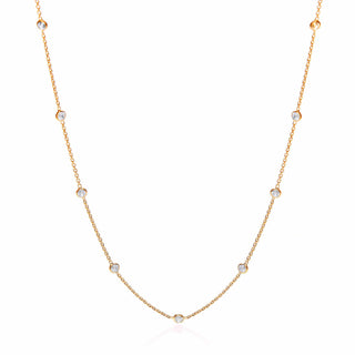 Gold Coated Rubover 11 CZ's Necklace 18