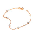 Gold Coated Rubover 5 CZ's Bracelet 7