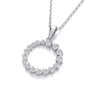 Graduated CZ Circle Of Life Pendant With Chain