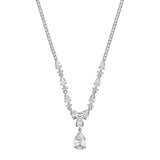 Graduated Pear Cut Tennis CZ Necklace