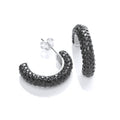 Half Hoop Stud With Black CZ