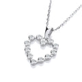 Heart Rubover CZ Drop Pendant With Chain