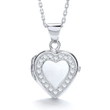 Heart Shape With Line Of CZ's Locket
