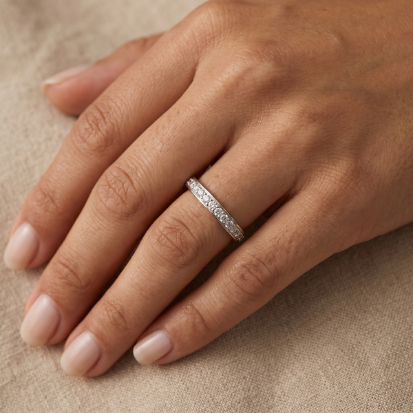 18K White Gold 0.20ct Diamond Set Half Eternity Ring