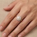9K Yellow Gold Pearl & CZ Ring