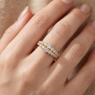 Model wearing 18K Yellow Gold 0.65ct Diamond Gradient Ring - Sonny's Jewellers