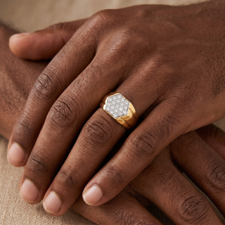 Model wearing 9K Yellow Gold 0.50ct Diamond Ring - Sonny's Jewellers