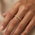 9K Yellow Gold CZ Nail Ring