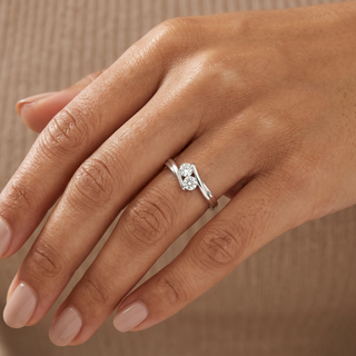 Model wearing 9K White Gold 2 Diamond Ring - Sonny's Jewellers