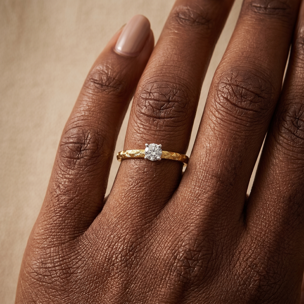 18K Yellow Gold 0.40ct Diamond Solitaire Engagement Ring