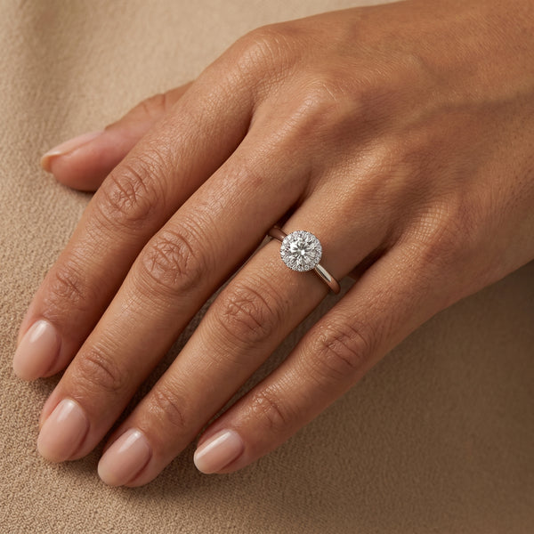 Platinum 950 0.50ct Diamond Halo Ring