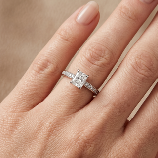 Model wearing Platinum 1.04ct Diamond Solitaire Ring - Sonny's Jewellers