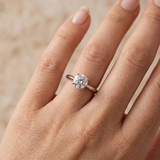 Model wearing Platinum 1.01ct Diamond Solitaire Ring - Sonny's Jewellers