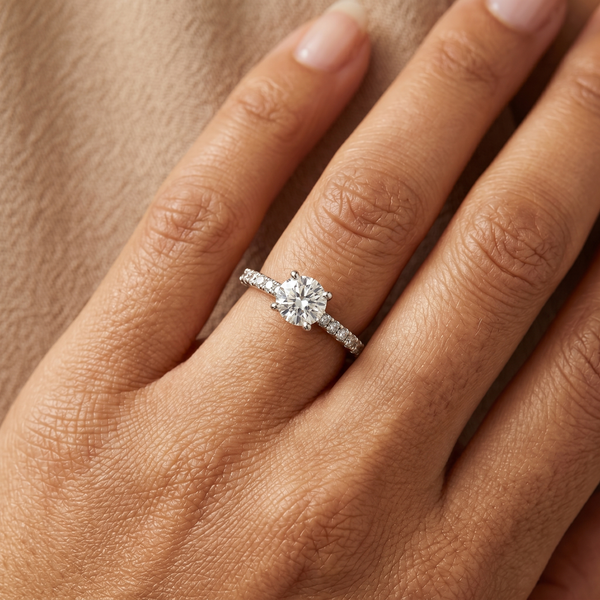 Platinum 950 0.90ct Round Brilliant Cut Diamond Ring