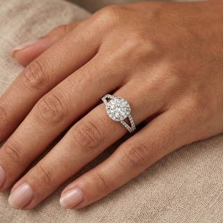 Model wearing Platinum 1.20ct Round Brilliant Cut Diamond Ring - Sonny's Jewellers