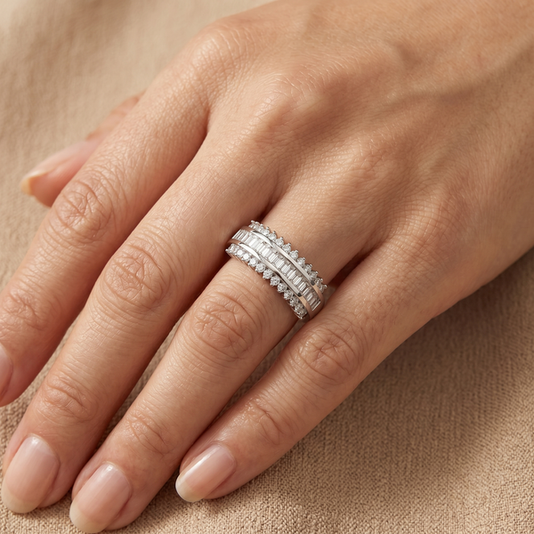 9ct White Gold Cubic Zirconia Ring